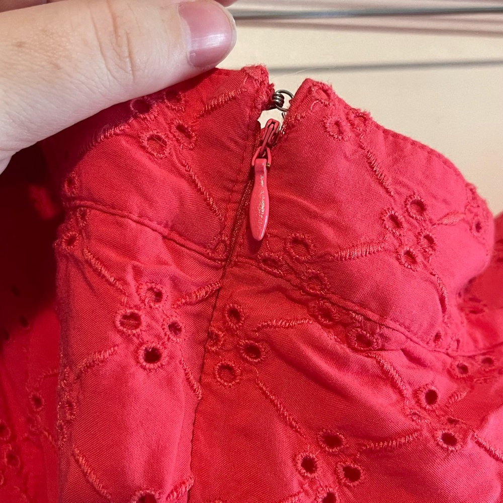 LOFT Plus Red Eyelet Skirt — Size 20 - Picture 4 of 6